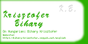 krisztofer bihary business card